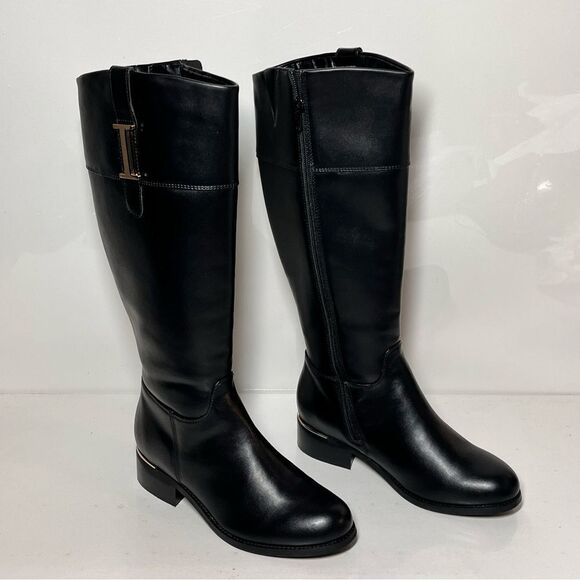 Isaac Mizrahi Live! Wide Calf Faux Leather Riding Boots - Picture 1 of 5